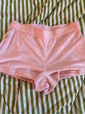 Juicy Couture Light Pink Silky Logo Shorts